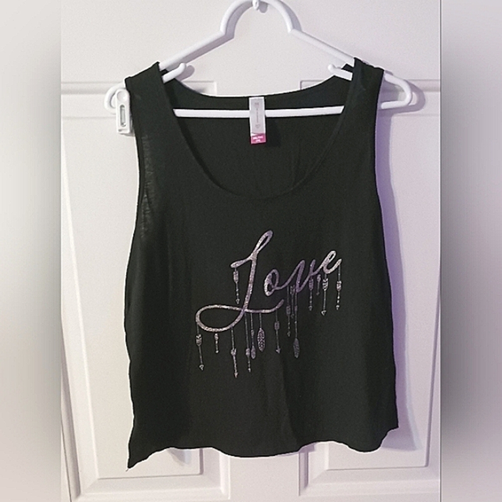 Black No Boundaries graphic print tank top /Sz XXL